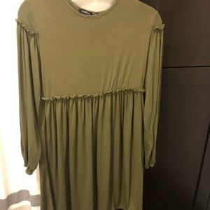 Forest green boohoo dress